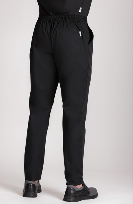 Pantalon professionnel unisexe taille élastique noir