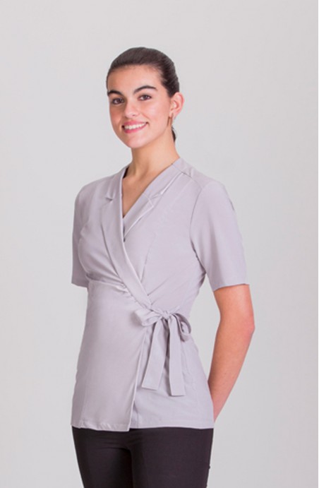 Kimono de spa gris Ariana en tissu souple et léger