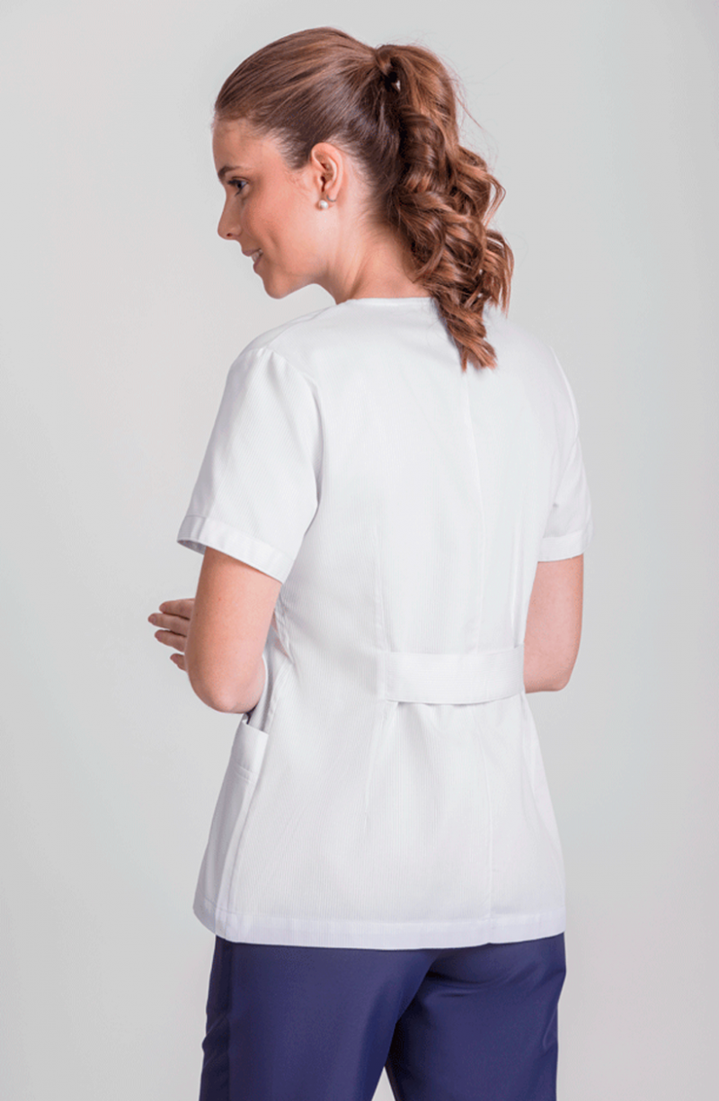 Tunique médicale zippée blanche Anne Tunique médicale zippée blanche Anne