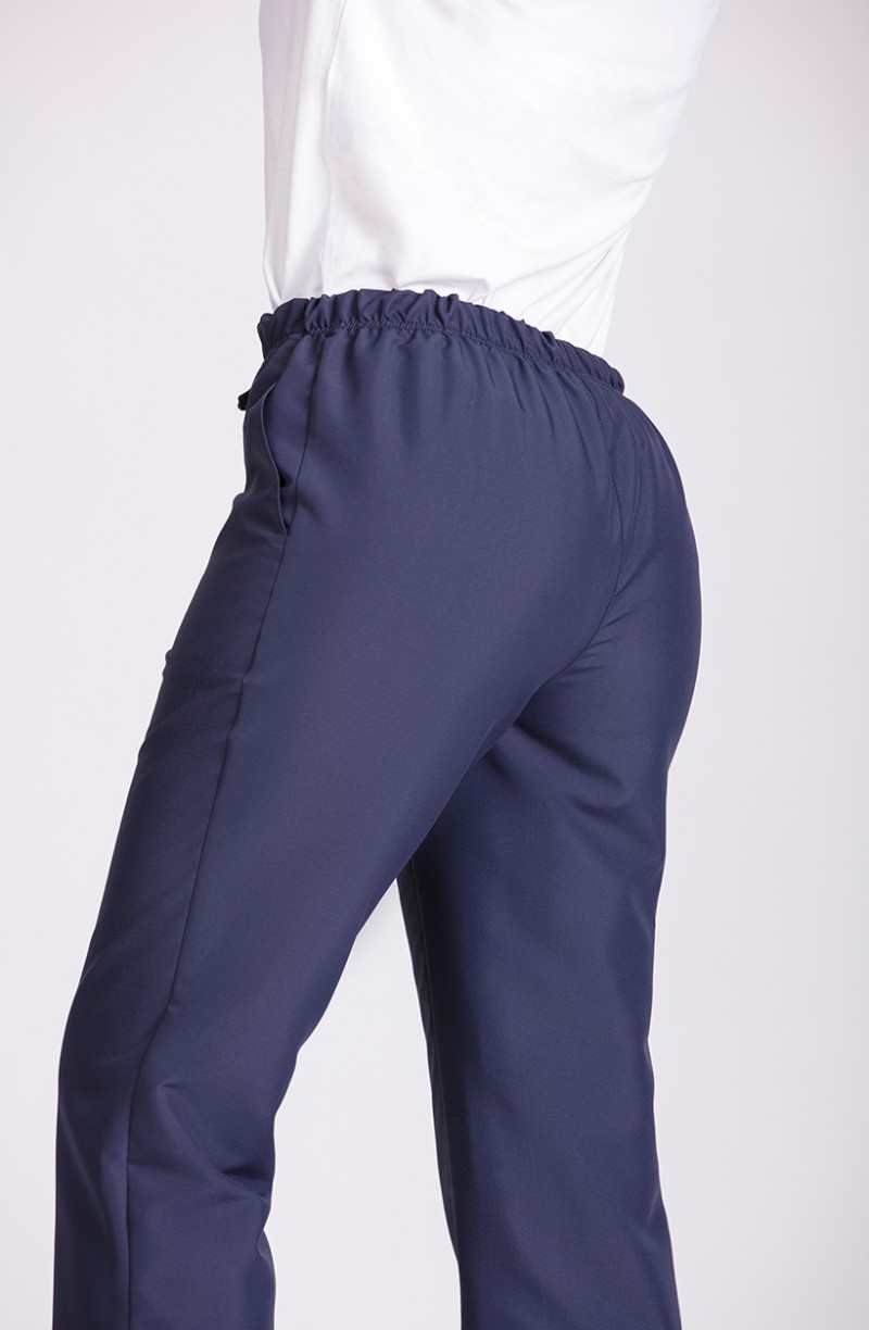 Pantalon femme de chambre à élastique marine