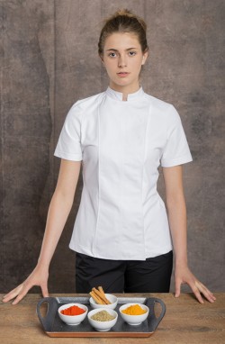 Veste de cuisine femme durable