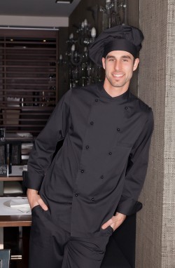 Veste de cuisine homme noire Uriel