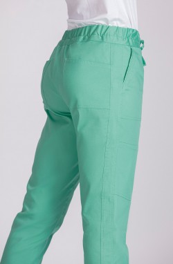 Pantalon médical femme vert d'eau