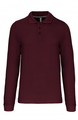 Polo homme manches longues wine