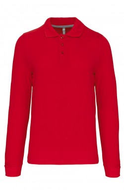 Polo homme manches longues red