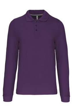 Polo homme manches longues Purple