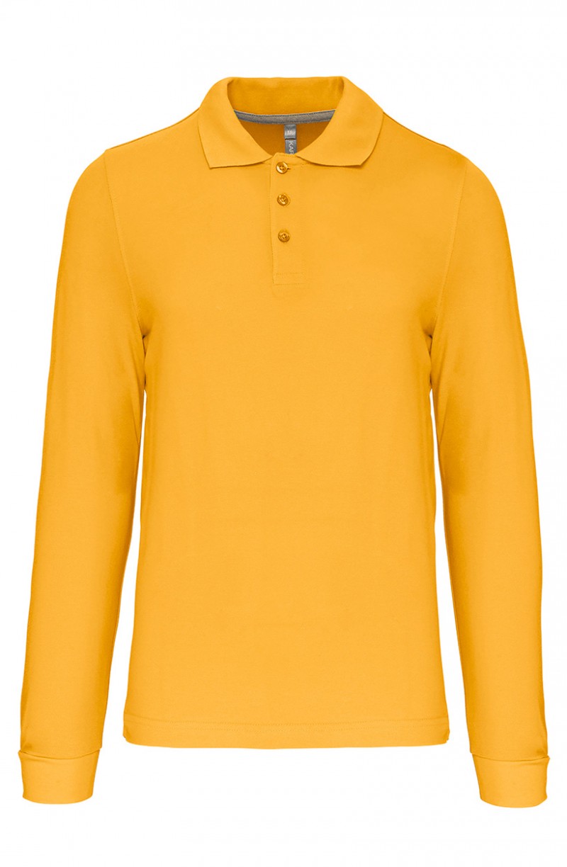 Polo homme manches longues yellow