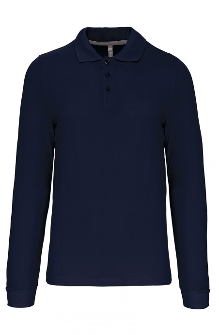 Polo homme manches longues Navy