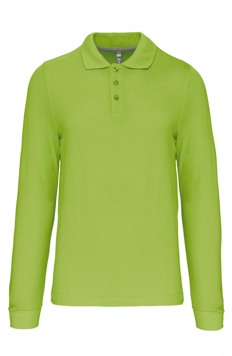 Polo homme manches longues lime