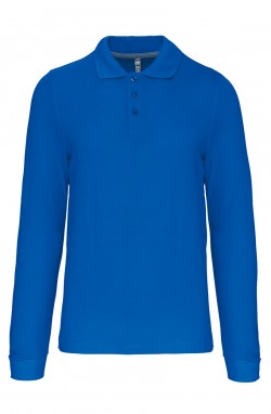 Polo homme manches longues tropical blue
