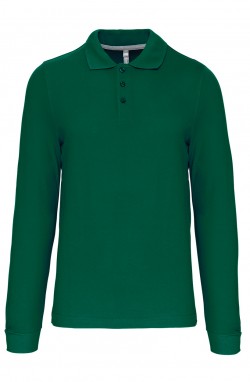 Polo homme manches longues Kelly green