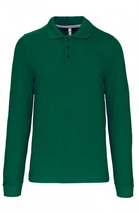 Polo homme manches longues Kelly green
