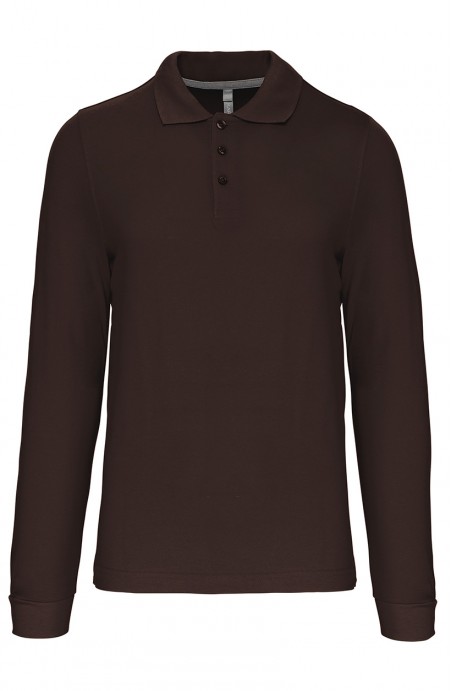 Polo homme manches longues chocolate