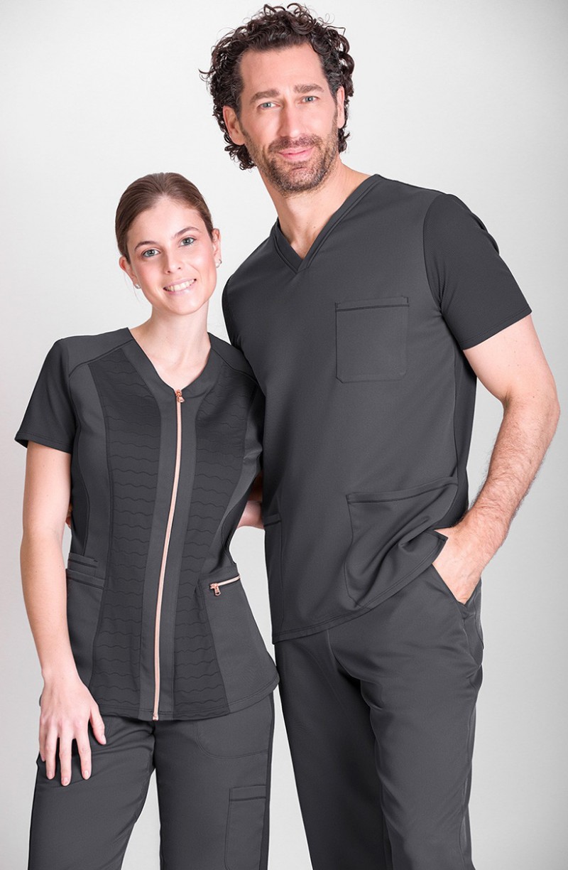 Tunique esthétique à zip grise