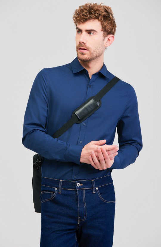 Chemise d'hôtellerie bleu jean manches longues Tijéo