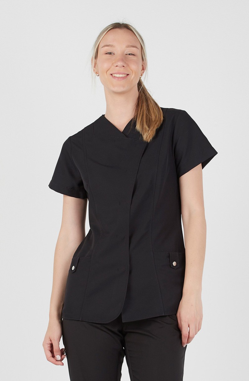 Tunique femme de chambre antibactérienne noire