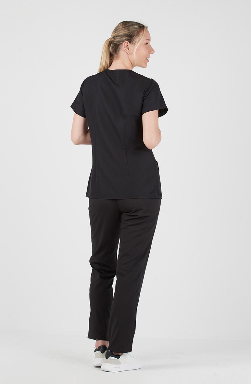 Tenue femme de chambre antibactérienne noire