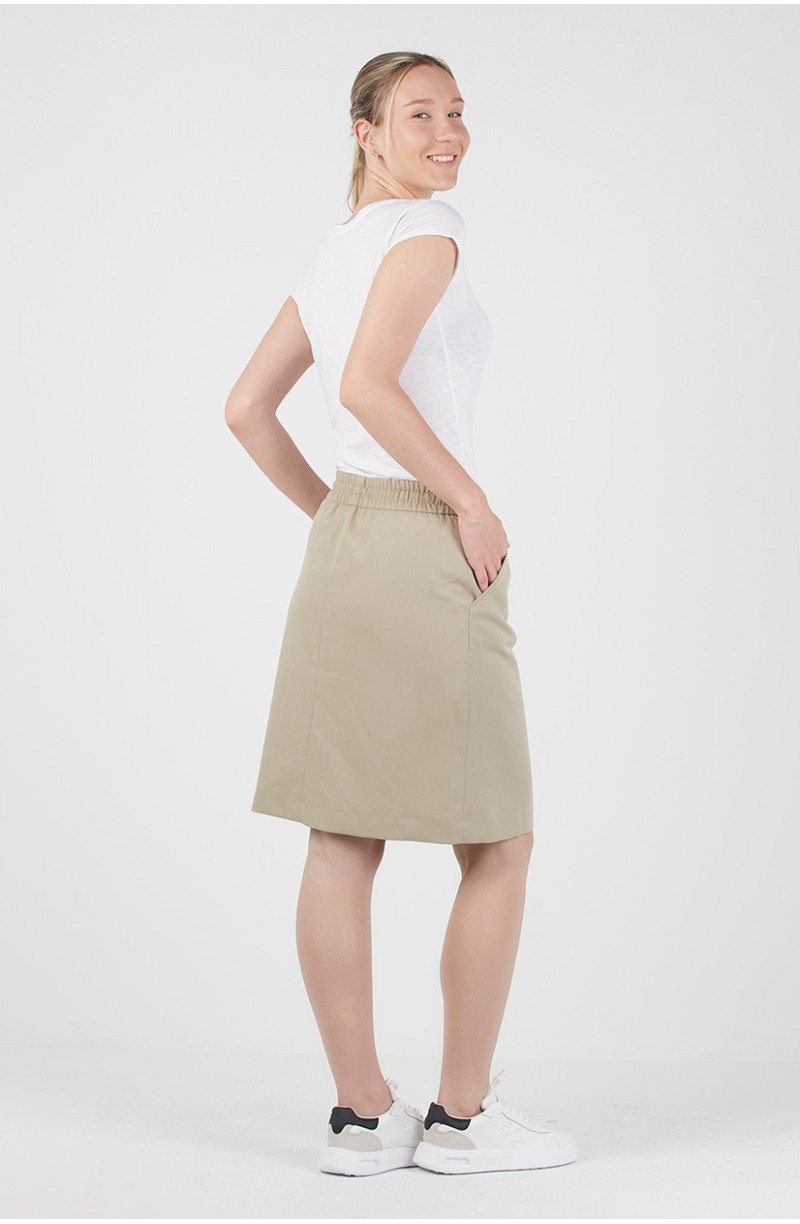 Jupe décontractée beige hôtesse d'accueil