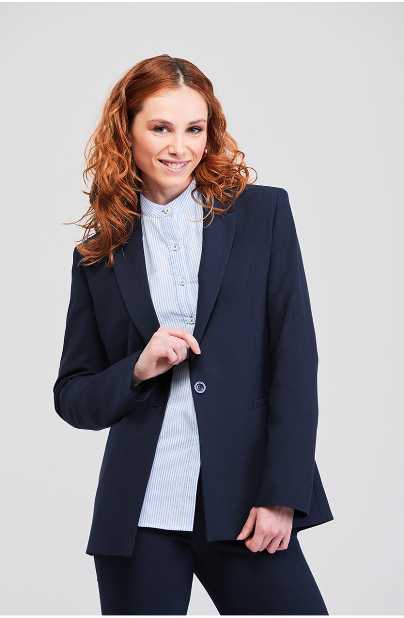 Veste d'hôtesse d'accueil bleue