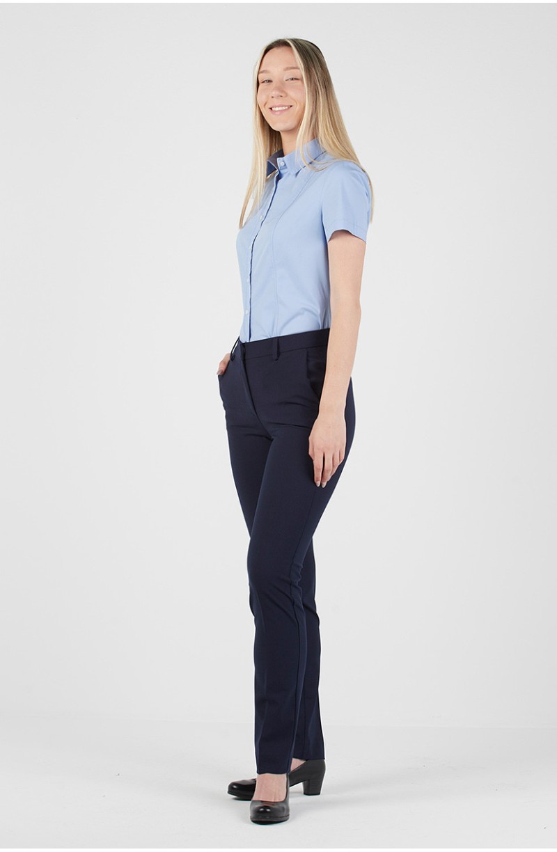 Pantalon d'hôtesse d'accueil bleu outremer