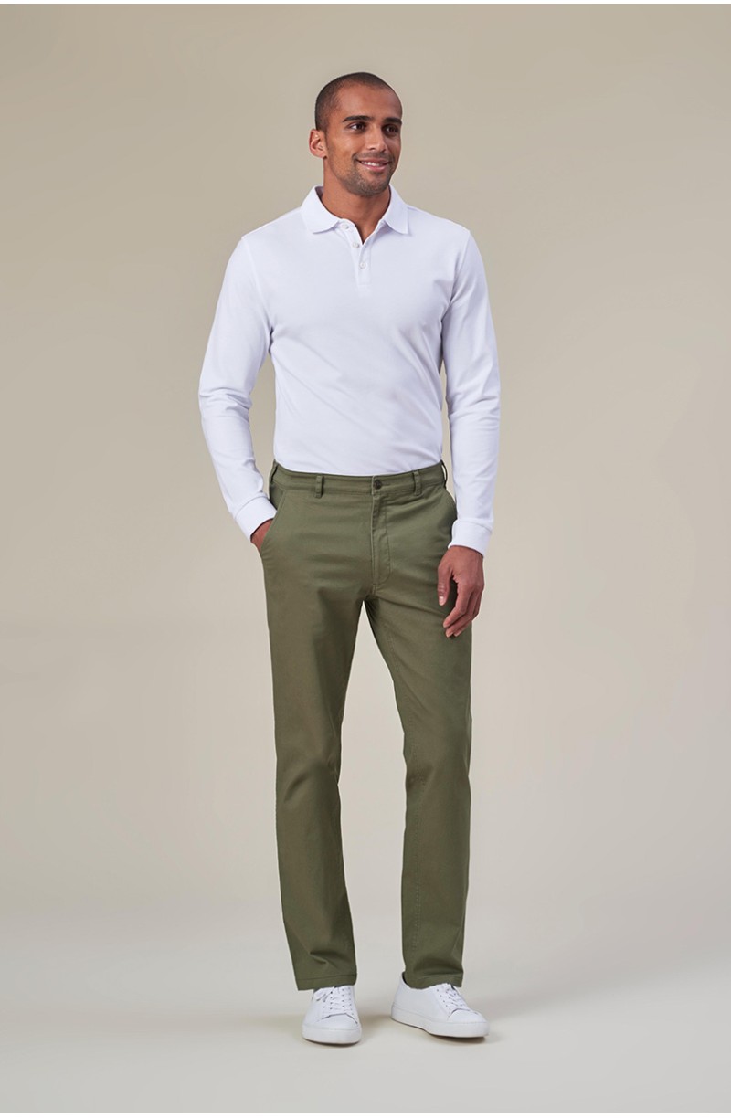 Pantalon chino été homme de service vert olive