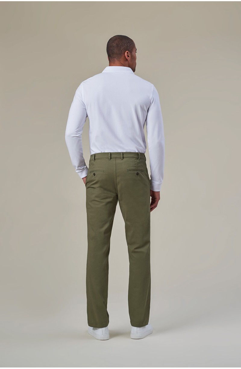 Pantalon chino été homme de service vert olive