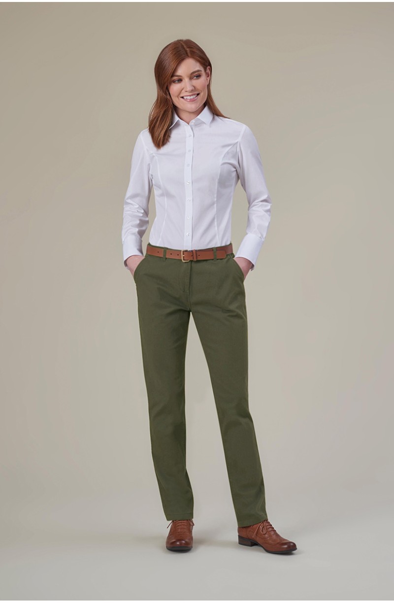 Chino réceptionniste femme vert olive