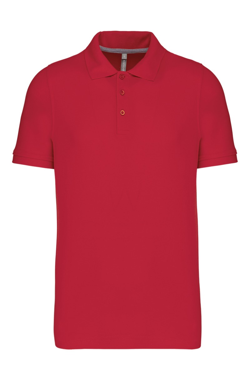 Polo de travail homme rouge manches courtes en coton