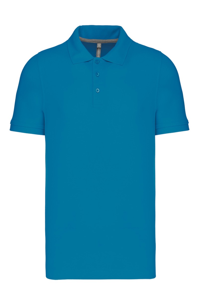 Polo de serveur manches courtes en coton bleu turquoise