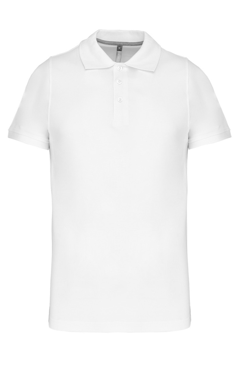 Polo homme blanc manches courtes en coton