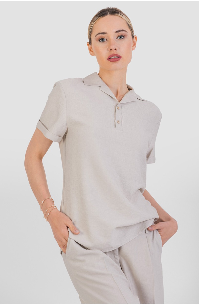 Chemise de service estivale beige
