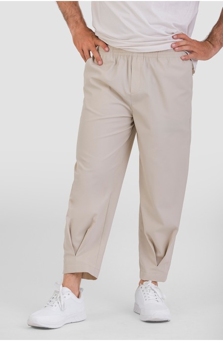 Pantalon de spa beige coupe carotte