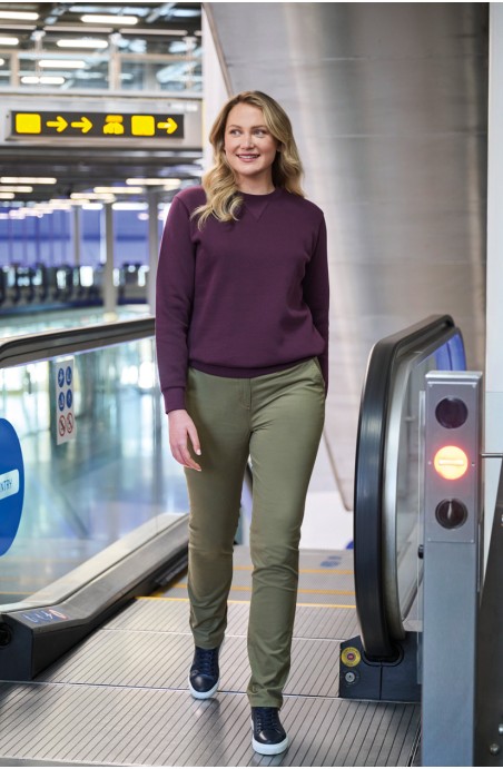 Pantalon chino femme vert olive