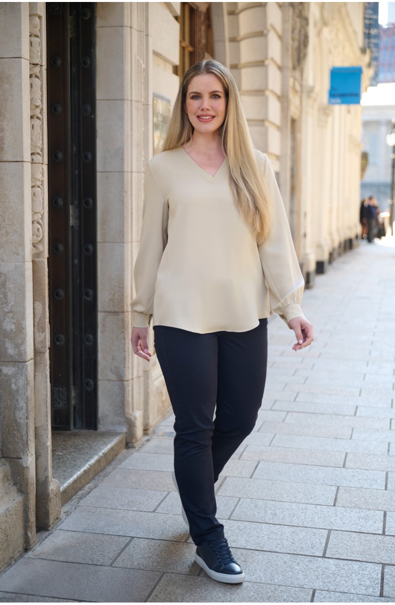 Pantalon chino femme bleu nuit