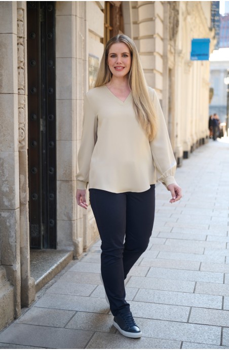 Pantalon chino femme bleu nuit